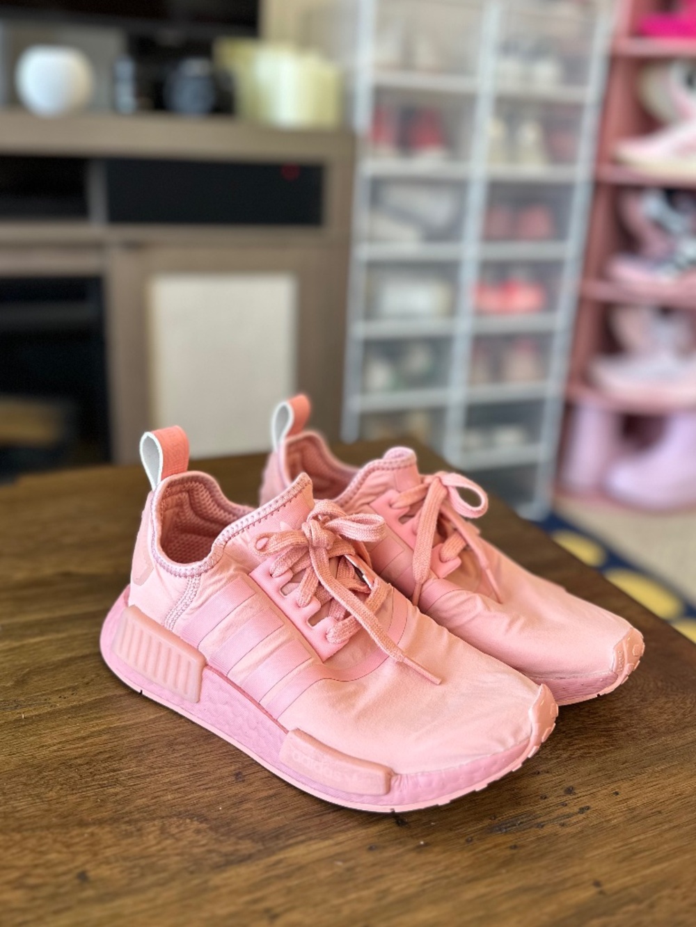 Adidas NMD_R1 Monochrome Pink Boost Sneakers - Women's size 6
